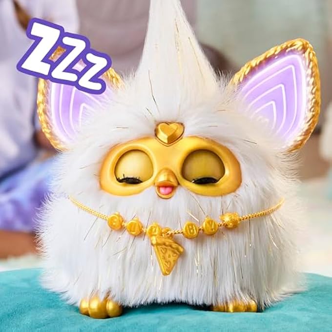 rayihni GOLD GLAM INTERACTIVE PLUSH TOYS FOR 6 YEAR OLD GIRLS & BOYS & UP, VOICE ACTIVATED ANIMATRONIC, SPEAKS ENGLISH & FURBISH, WHITE (AMAZON EXCLUSIVE) - Image 5